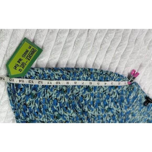 Halogen Pleated Side Tie Wrap Top Womens XL Blue Floral Lightweight - Picture 4 of 8